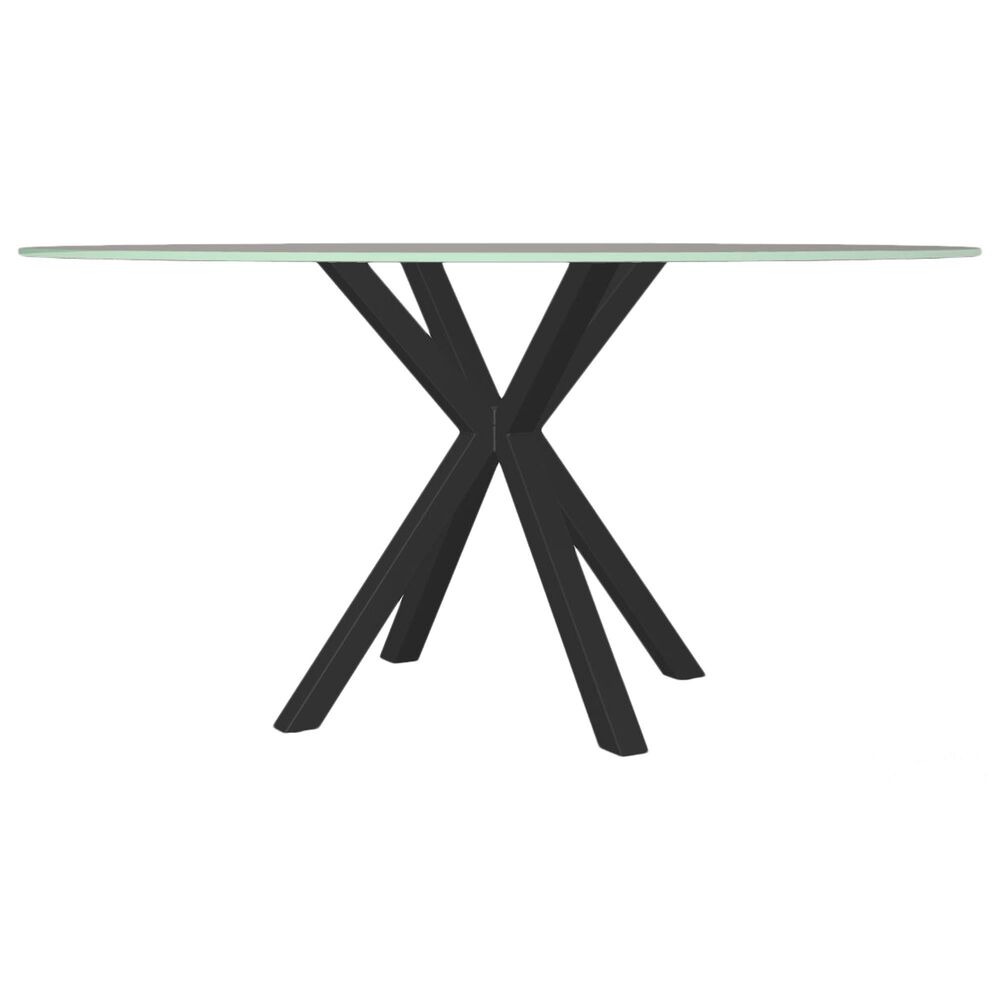 Amisco Carmen 60&quot; Round Dining Table and 6 Upholstered Dining Chairs, , large