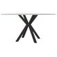 Amisco Carmen 60" Round Dining Table and 6 Upholstered Dining Chairs, , large