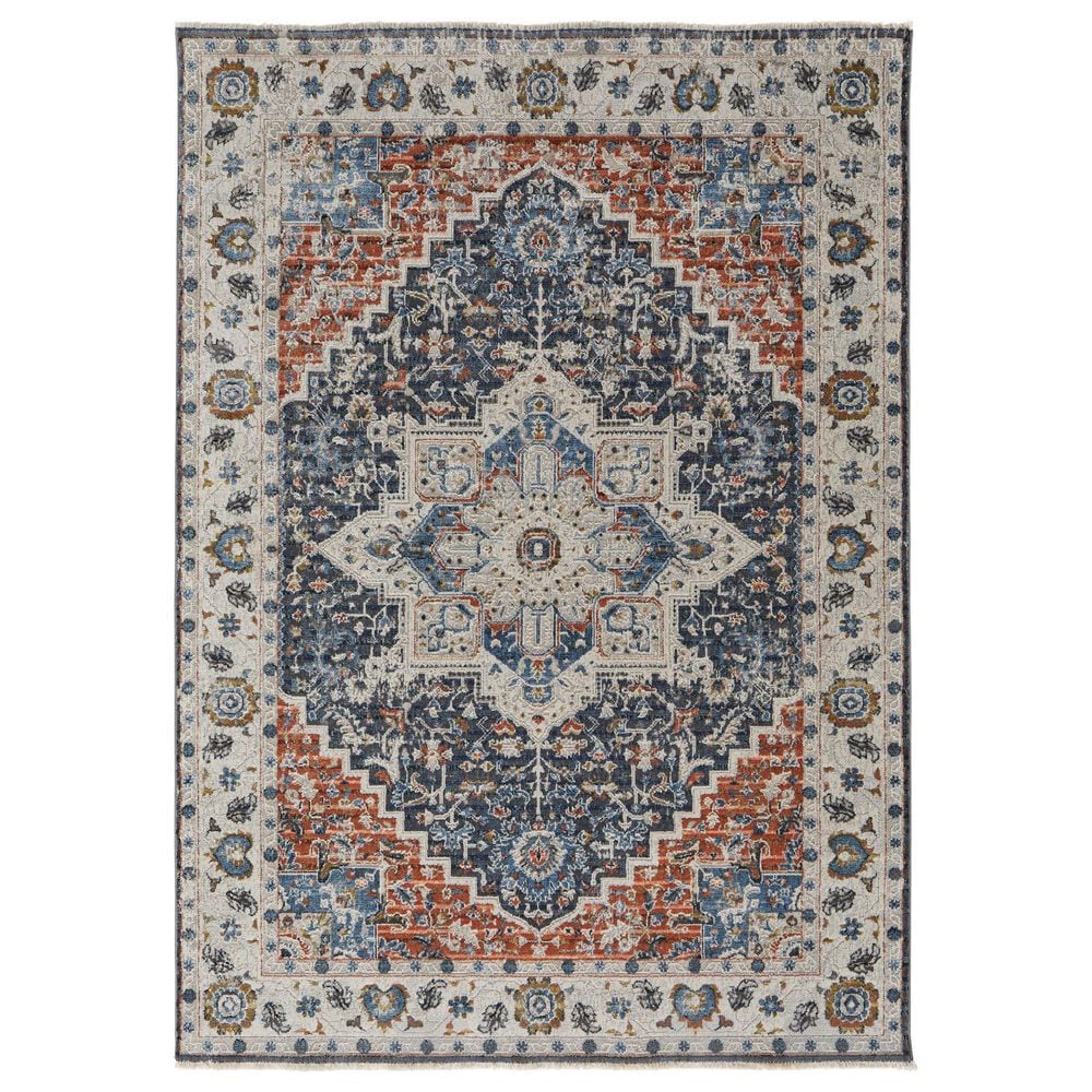 Feizy Kaia 39HTF 9"8" x 12"8" Blue and Red Area Rug, , large