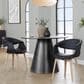 LumiSource Curvo Contemporary Upholstered Chair in Whitewashed Wood and Black Faux Leather by LumiSource - Set of 2, , large