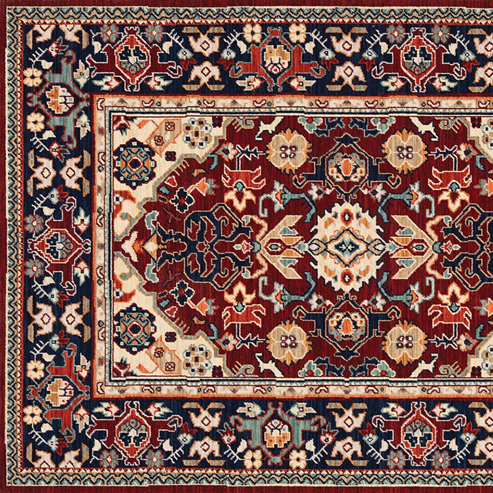 Oriental Weavers Lilihan Oriental 2062R 3&#39;3&quot; x 5&#39; Red and Blue Area Rug, , large