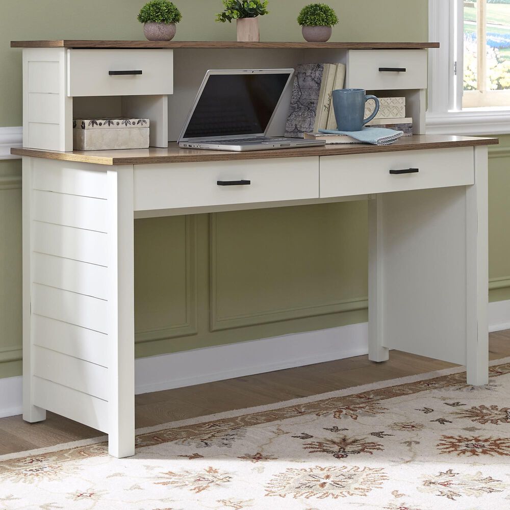 Homestyles Portsmouth Desk with Hutch in White, , large