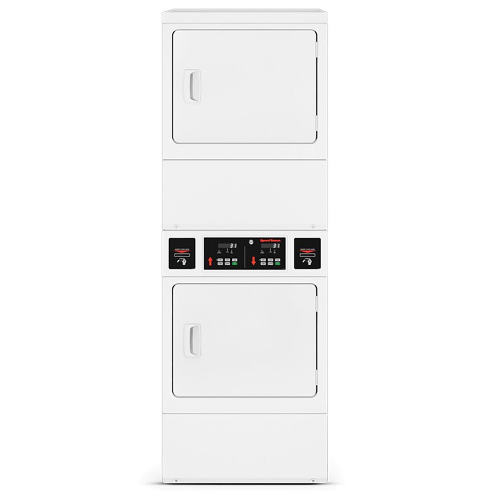 Speed Queen 14 Cu. Ft. Commercial Gas Stack Dryers with Card Reader in White, , large