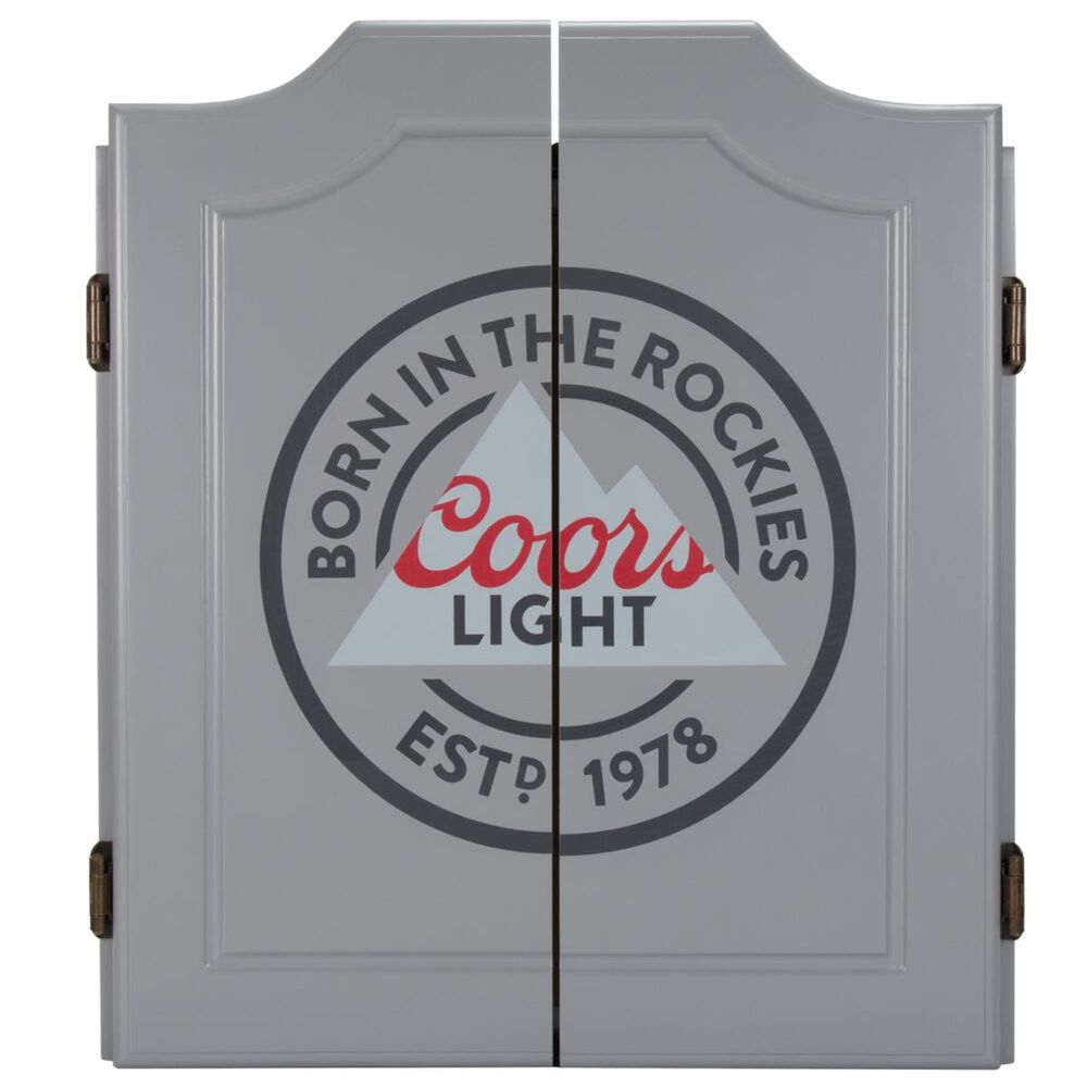 Timberlake Officially Licensed Coors Light Logo Dartboard Cabinet Set in Grey, , large