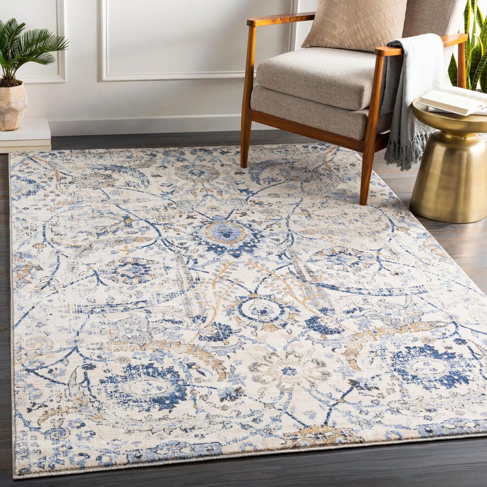 Surya Indigo 8&#39;7&quot; x 12&#39;4&quot; Denim, Navy, Mustard, Gray, Charcoal, Black, Beige and Off-White Area Rug, , large