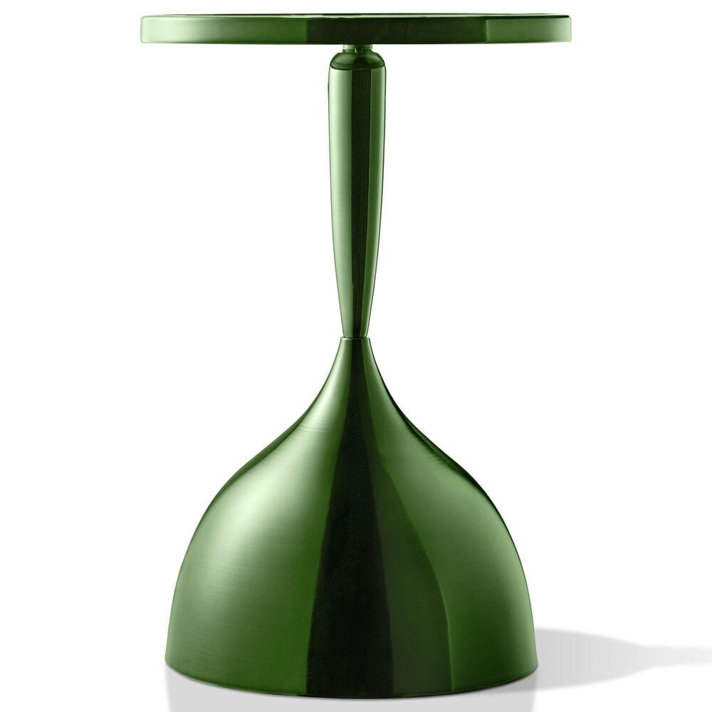 Furniture of America Gleam Round End Table in Polished Green, , large