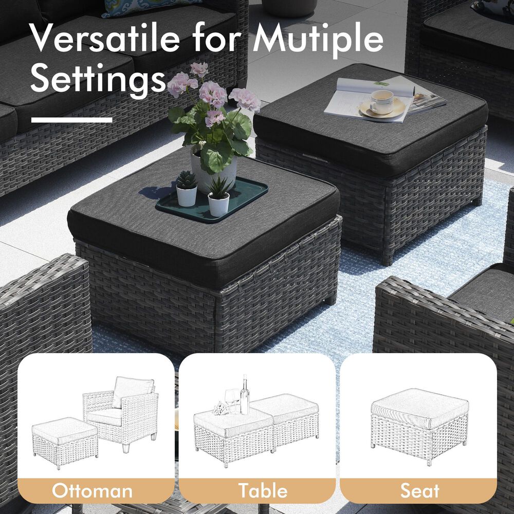 HOMLUX 6-Piece Outdoor Sofa Set in Black, , large