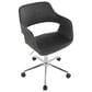 LumiSource Margarite Swivel Task Chair with Grey Faux Leather Cushion in Chrome, , large