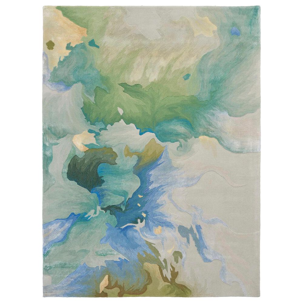 Nourison Prismatic PRS16 5"6" x 7"5" Seafoam Area Rug, , large