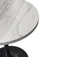 Leisuremod LeisureMod Verve Collection 27 Round Dining Table, Black Base with Laminated White Marbleized Top, , large