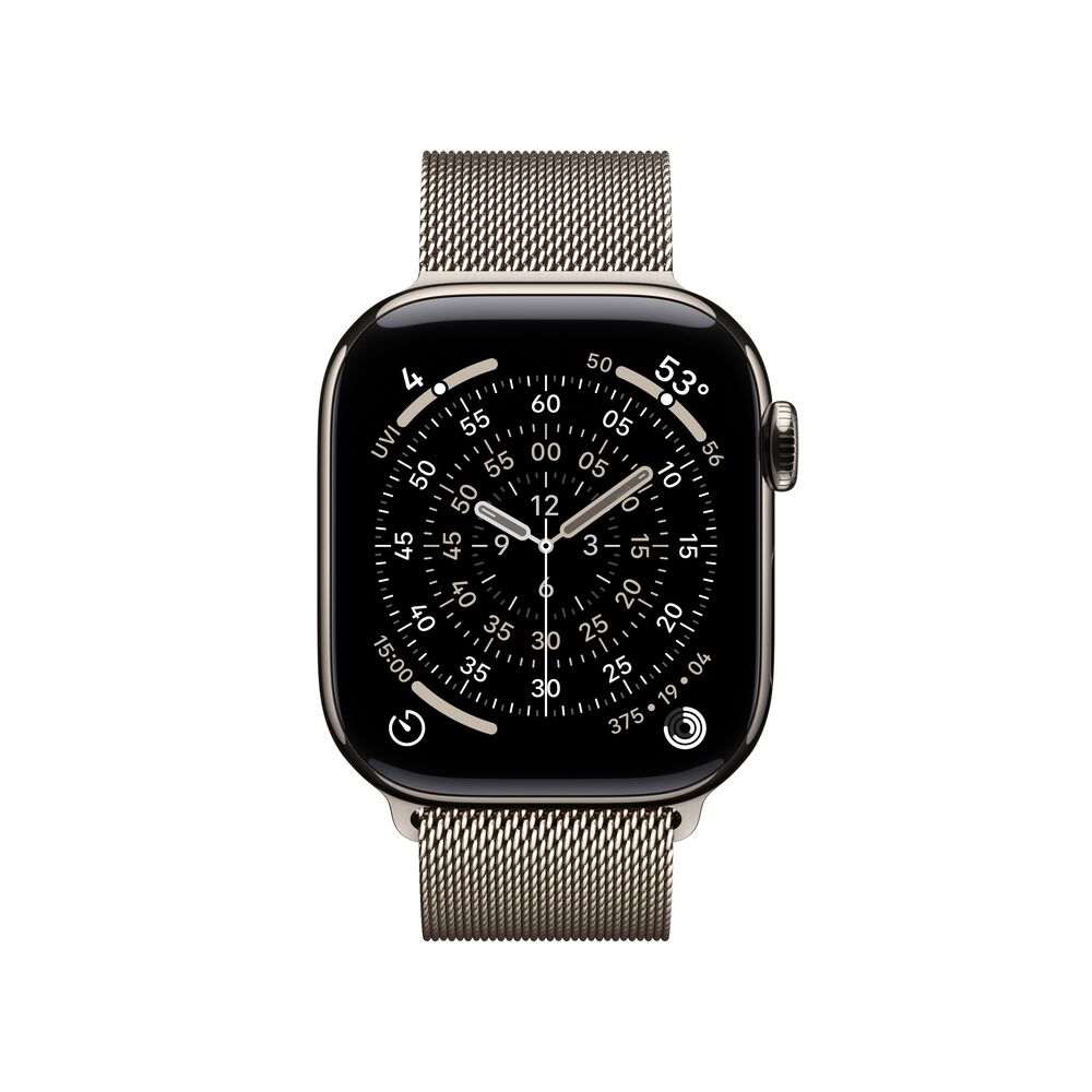 Apple Watch Series 11 &#40;GPS+Cellular&#41; 42mm Natural Titanium Case with Natural Milanese Loop - Natural - &#40;2025&#41;&#40;Pre-Order&#41;, , large