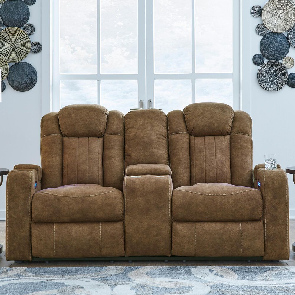 Ashley Wolfridge Power Reclining Loveseat in Brindle, , large