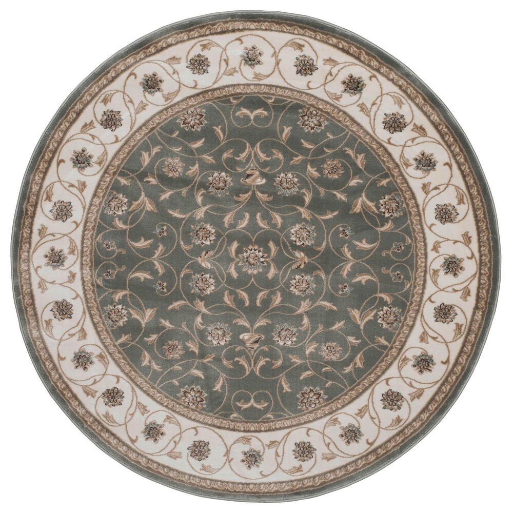 Radici USA Pisa 3743 Light Green 7"10" Round Area Rug, , large