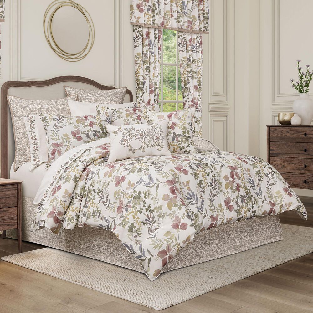 Royal Court Rosewood 4-Piece Full Comforter Set in Rose, , large