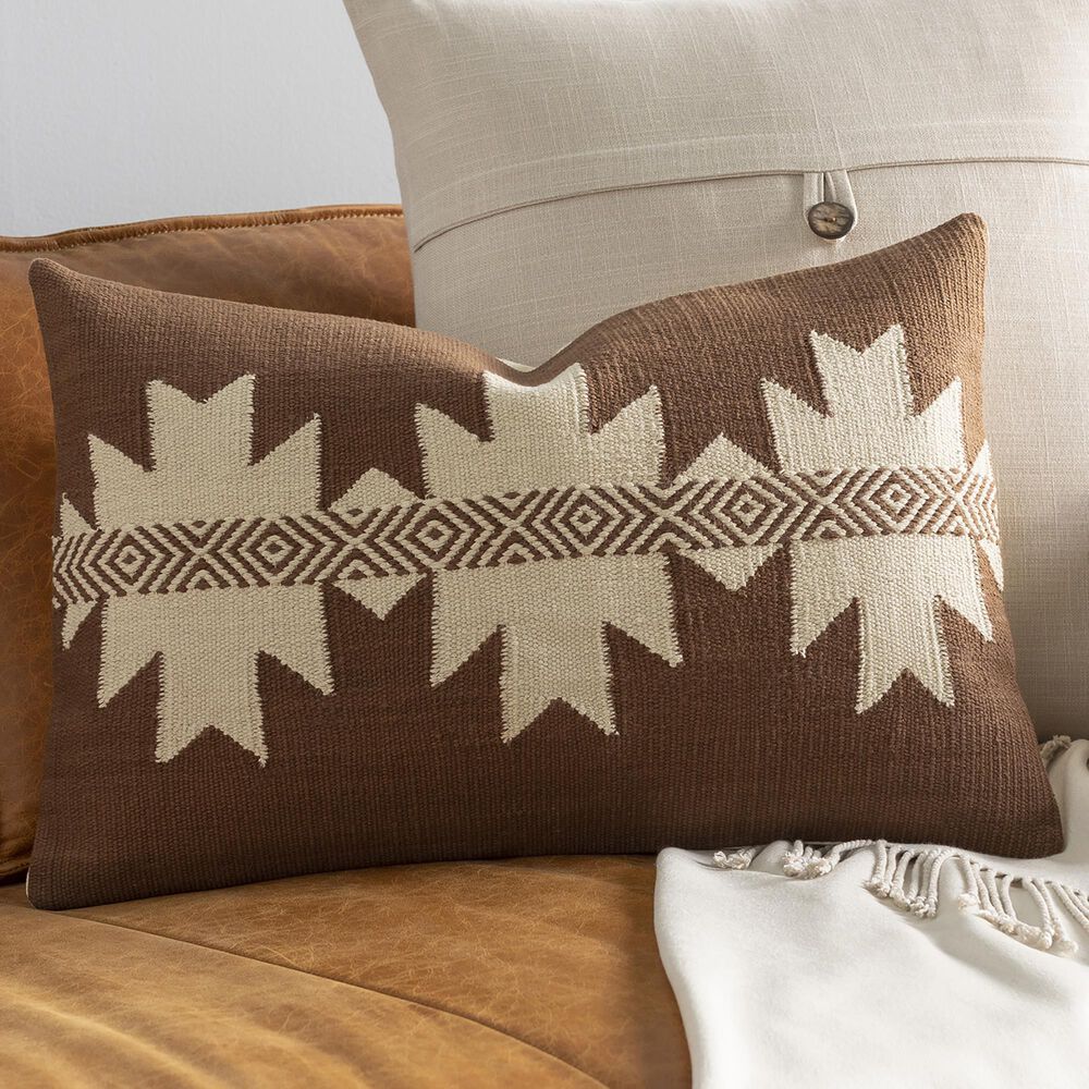 Surya Andrea 14" x 22" Toss Pillow in Cream and Dark Brown, , large