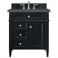 James Martin Vanities Brittany 30" Single Bathroom Vanity in Black Onyx with 3 cm Parisien Bleu Quartz Top and Rectangular Sink, , large