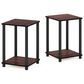 HOMLUX Turn-N-Tube End Table in Dark Cherry and Black (Set of 2), , large