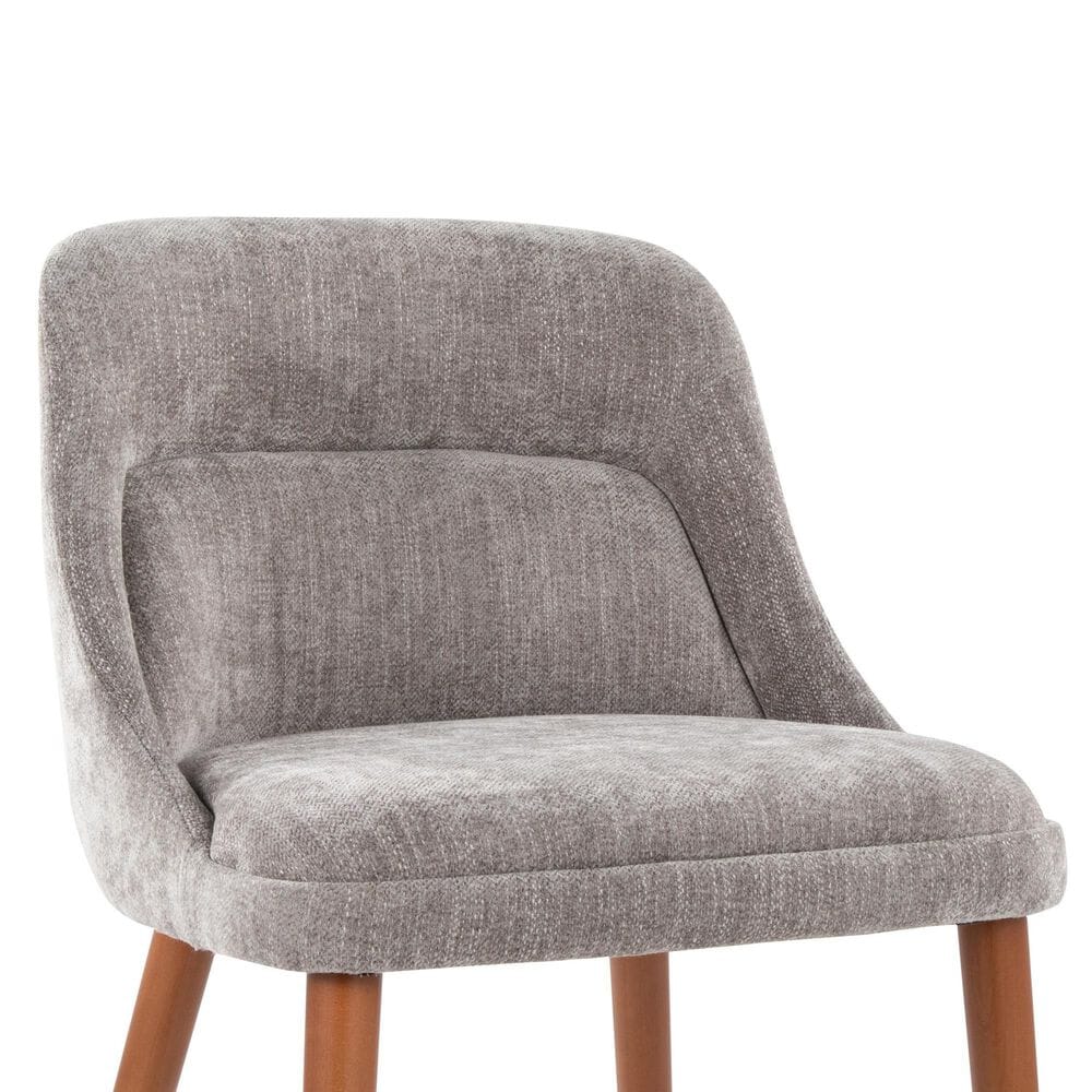 Lumisource Rina Side Chair with Grey Cushion in Walnut (Set of 2), , large