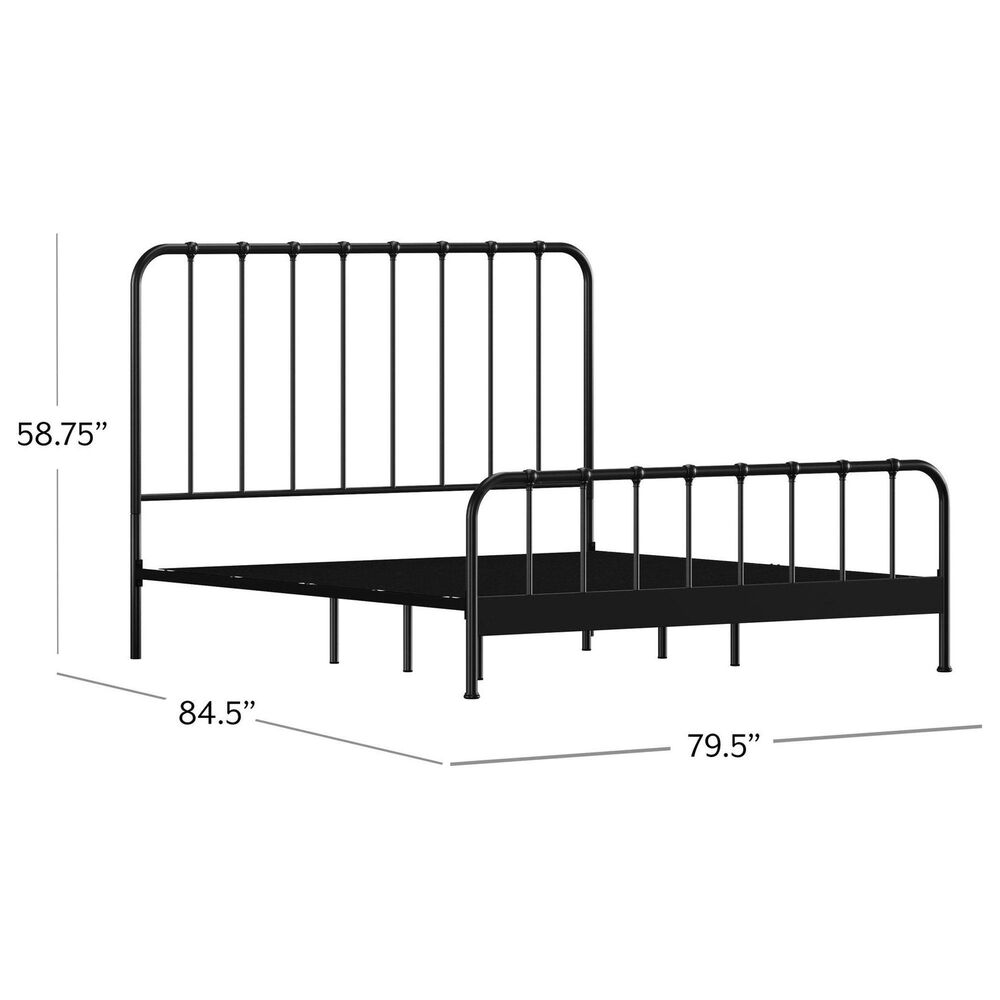 Richlands Furniture Javi King Slat Platform Metal Bed in Black, , large