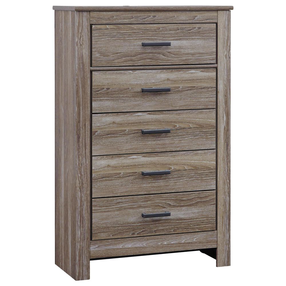 Ashley Zelen 5-Piece Queen Bedroom Set in Warm Gray, , large