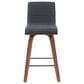 Armen Living Vienna Swivel Counter Height Stool with Vintage Black Upholstery in Walnut, , large