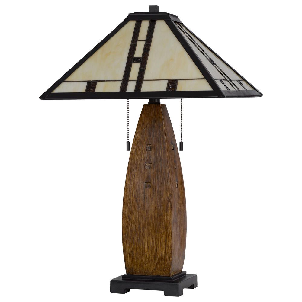 Cal Lighting Tiffany Table Lamp in Oak, , large