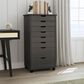 Linon Home Decor Cary 8-Drawer Rolling Cart in Grey, , large