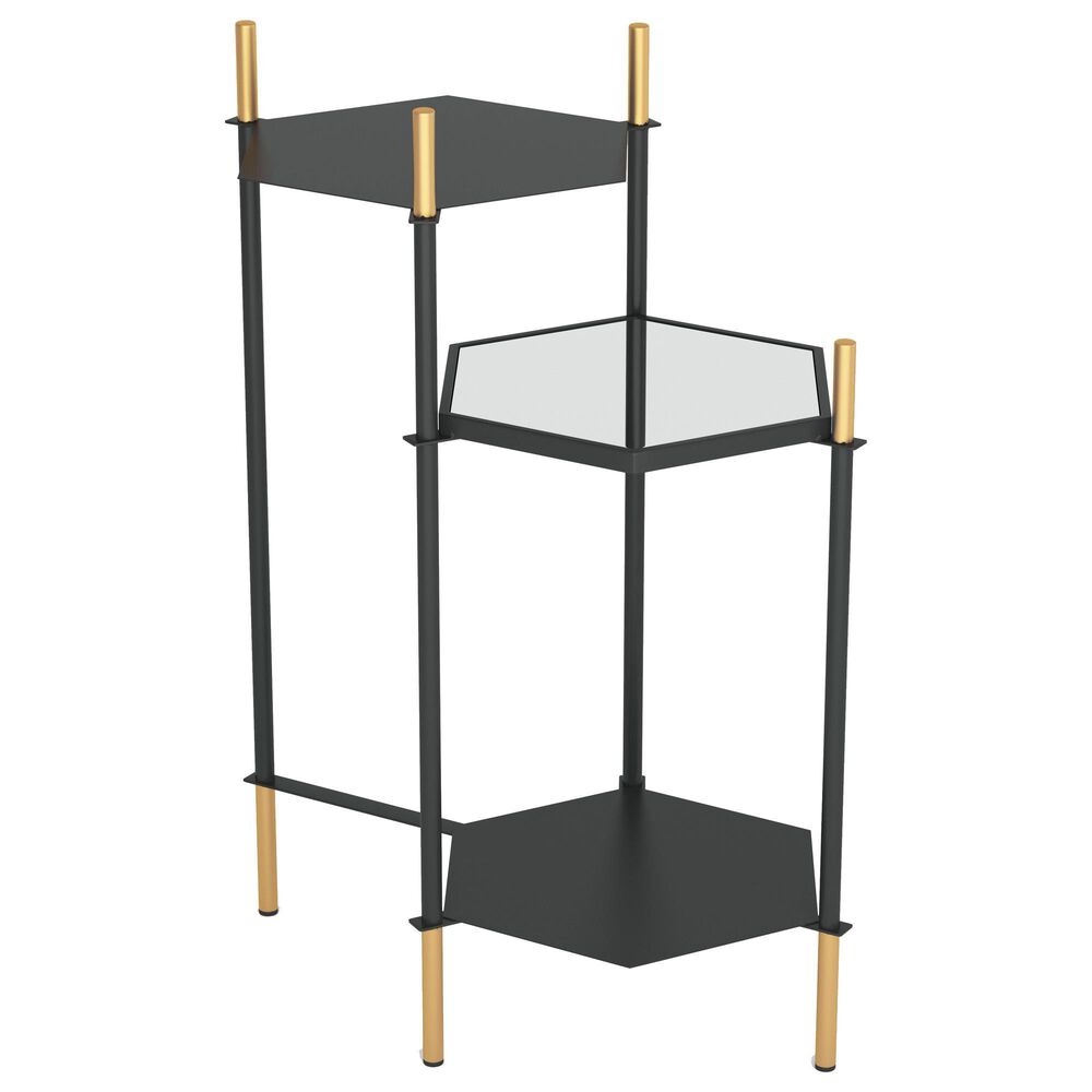 Zuo Modern William Side Table in Gold/Black/Black/Gold, , large