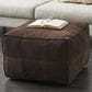 Maple and Jade 28" Low Profile Square Stuffed Pouf in Dark Brown, , large