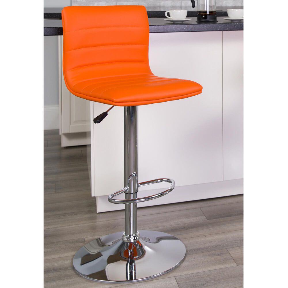 Flash Furniture Adjustable Barstool in Orange, , large