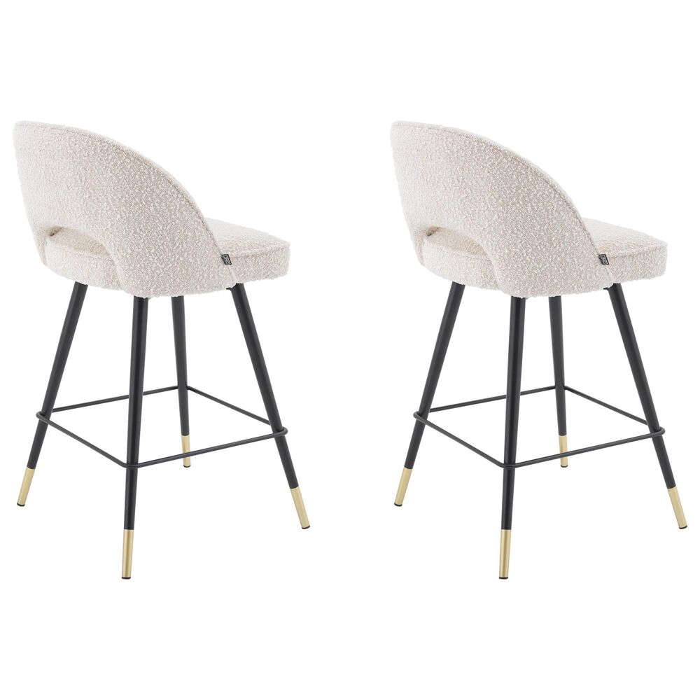 Eichholtz Cliff Counter Stool in Black and Brass (Set of 2), , large