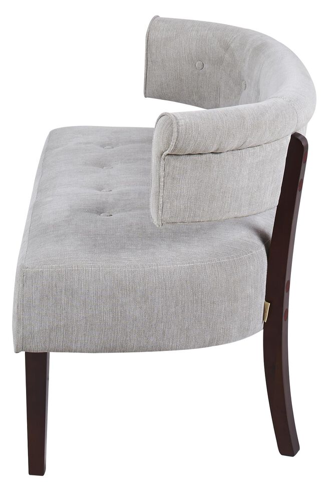 Jennifer Taylor Home Jared Roll Arm Tufted Bench Settee in Silver Grey