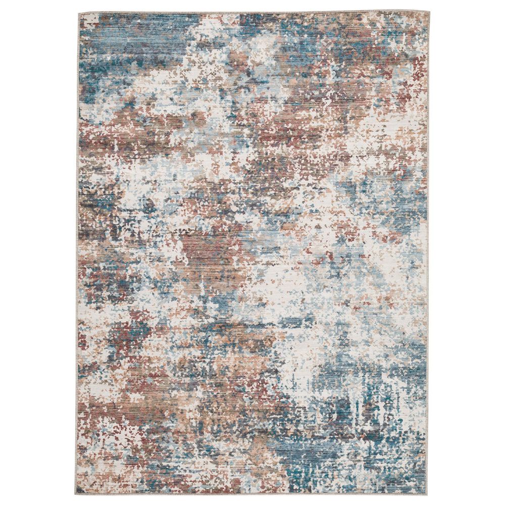 Ashley Willbertal 8" x 10" Beige, Teal, Blue, Orange and Rust Area Rug, , large