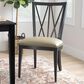 Linon Home Decor Bailey Side Chair with Tan Faux Leather Cushion Seat in Black, , large
