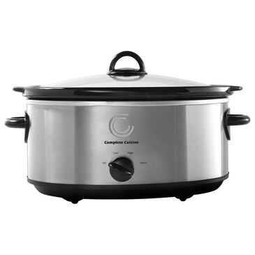 Complete Cuisine 6 Qt Oval Slow Cooker in Stainless Steel, , large