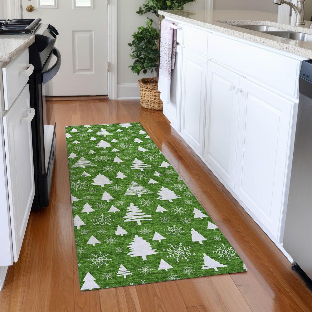 Dalyn Rug Company Wonderland WN23 2&#39;3&quot; x 7&#39;6&quot; Emerald Indoor/Outdoor Runner, , large