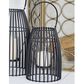 Maple and Jade 8" x 12" Indoor/Outdoor Candle Lantern with Handle in Matte Black and Clear, , large