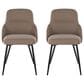 Lumisource York Side Chair with Brown Upholstered in Black (Set of 2), , large
