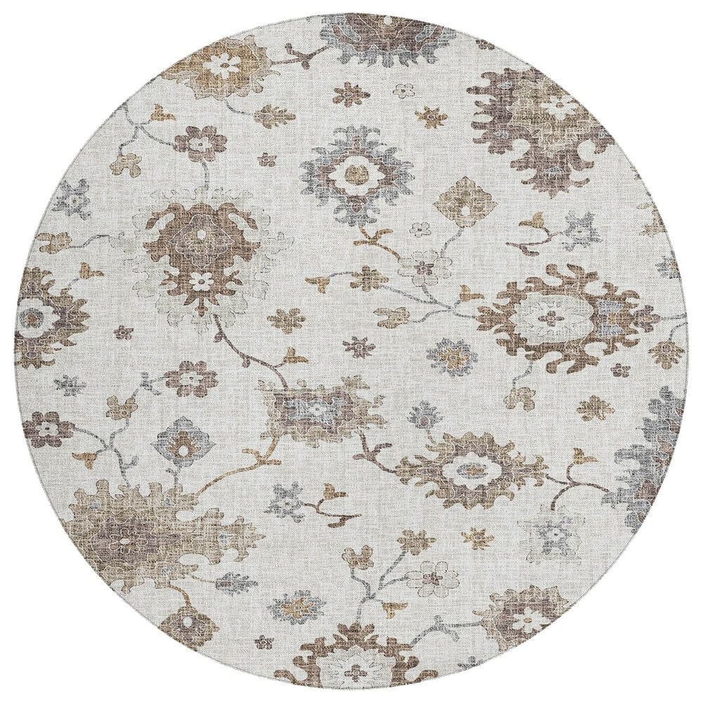 Dalyn Rug Company Portico PO6 Ivory 8" Round Area Rug, , large