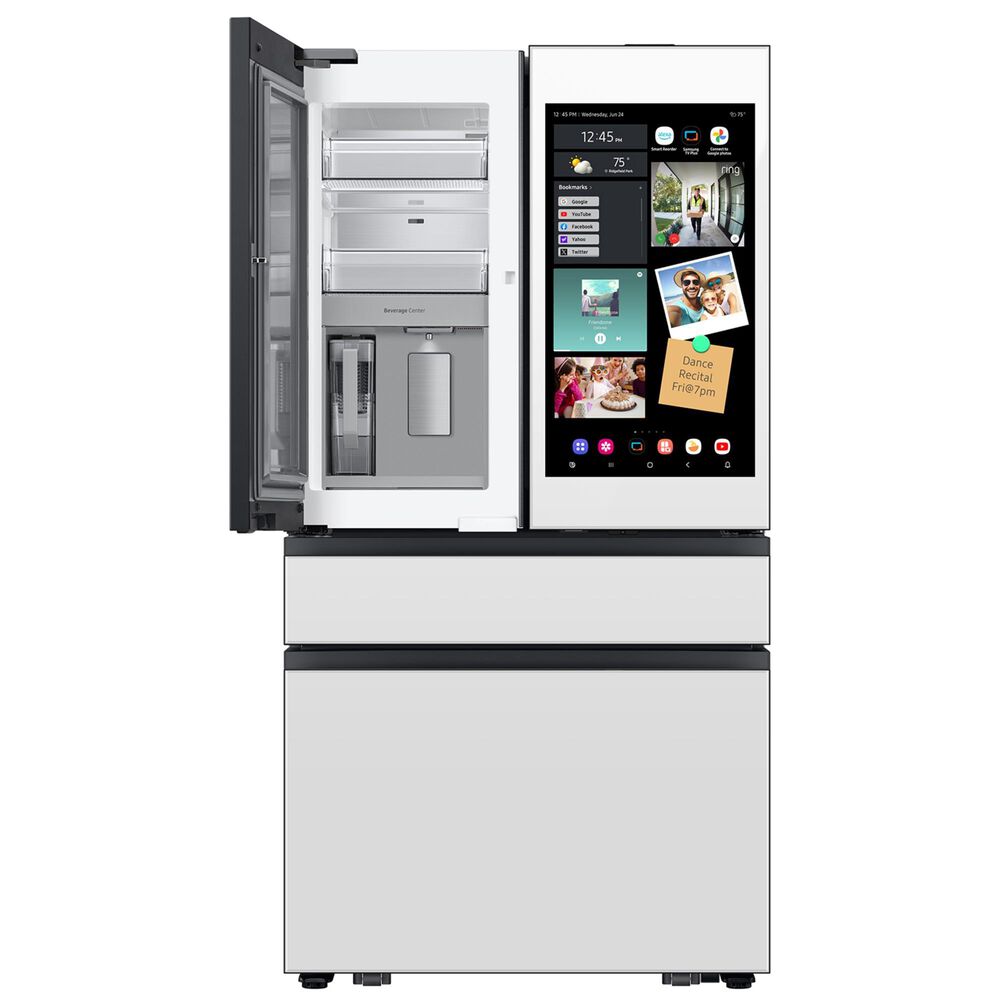 Samsung 28.6 Cu. Ft. Bespoke 4-Door French Door Refrigerator with AI Family Hub+ &amp; AI Vision Inside in White Glass, , large