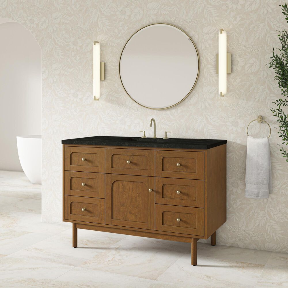 James Martin Laurent 48" Single Bathroom Vanity in Honey Oak with 3 cm Phantome Eclos Top and Rectangular Sink, , large