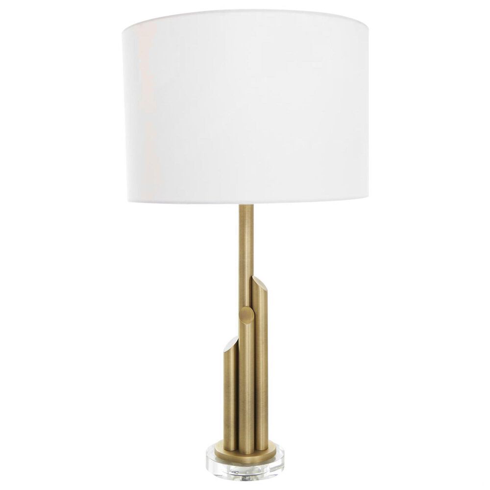 Maple and Jade Tiered Pillar Table Lamp in Gold and Clear, , large