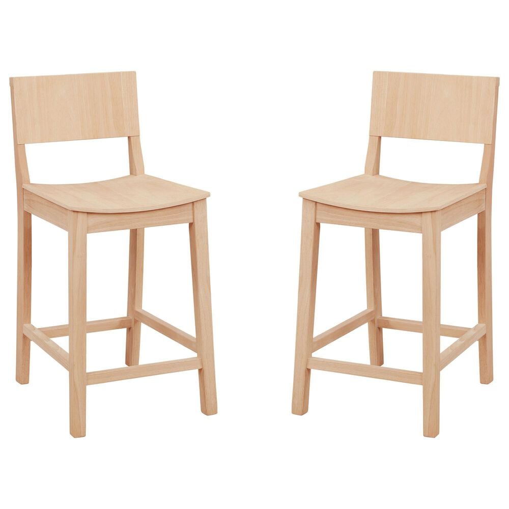 Linon Home Decor Devin Counter Stool in Unfinished (Set of 2), , large
