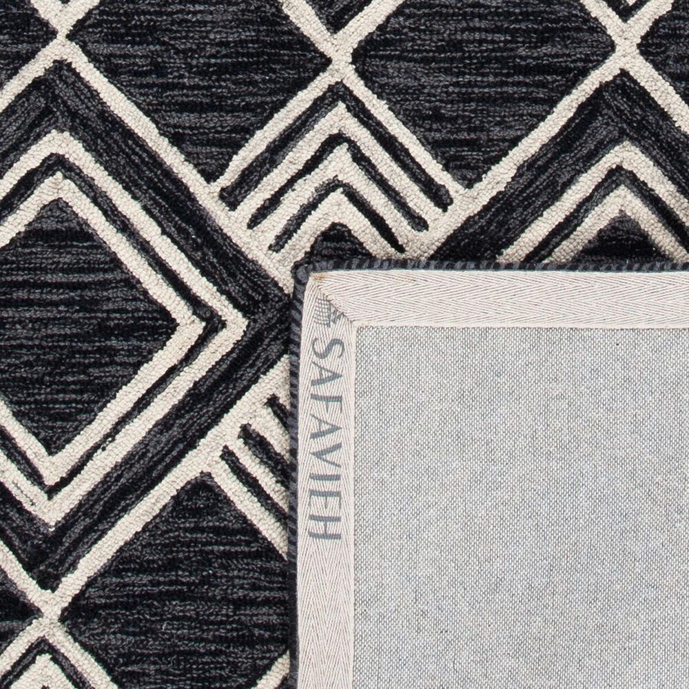 Safavieh Micro-Loop MLP154H 5&#39; Square Charcoal and Ivory Area Rug, , large