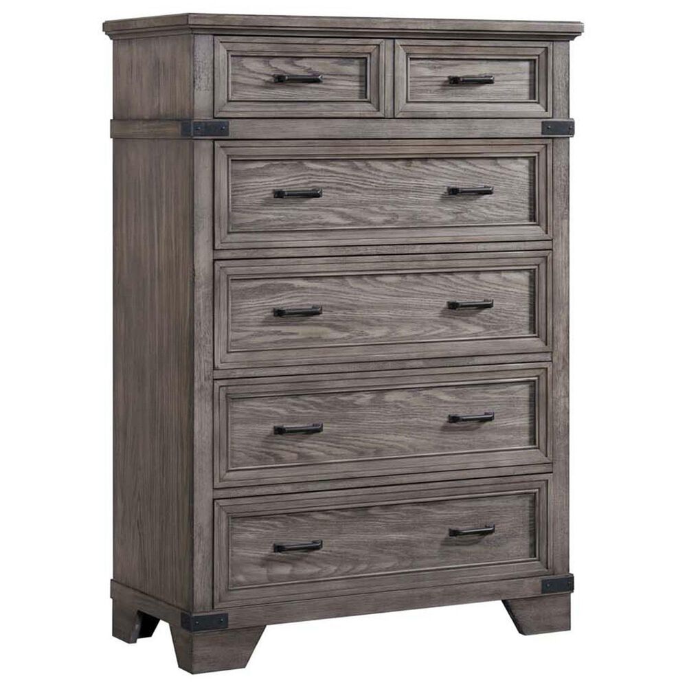 Hawthorne Furniture Forge 6-Drawer Standard Chest in Wire Brushed Steel Gray, , large