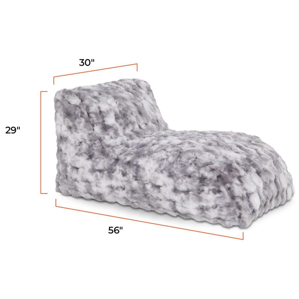 Jaxx Raven Relaxer Chaise Lounge Bean Bag Chair in Phantom Grey, , large
