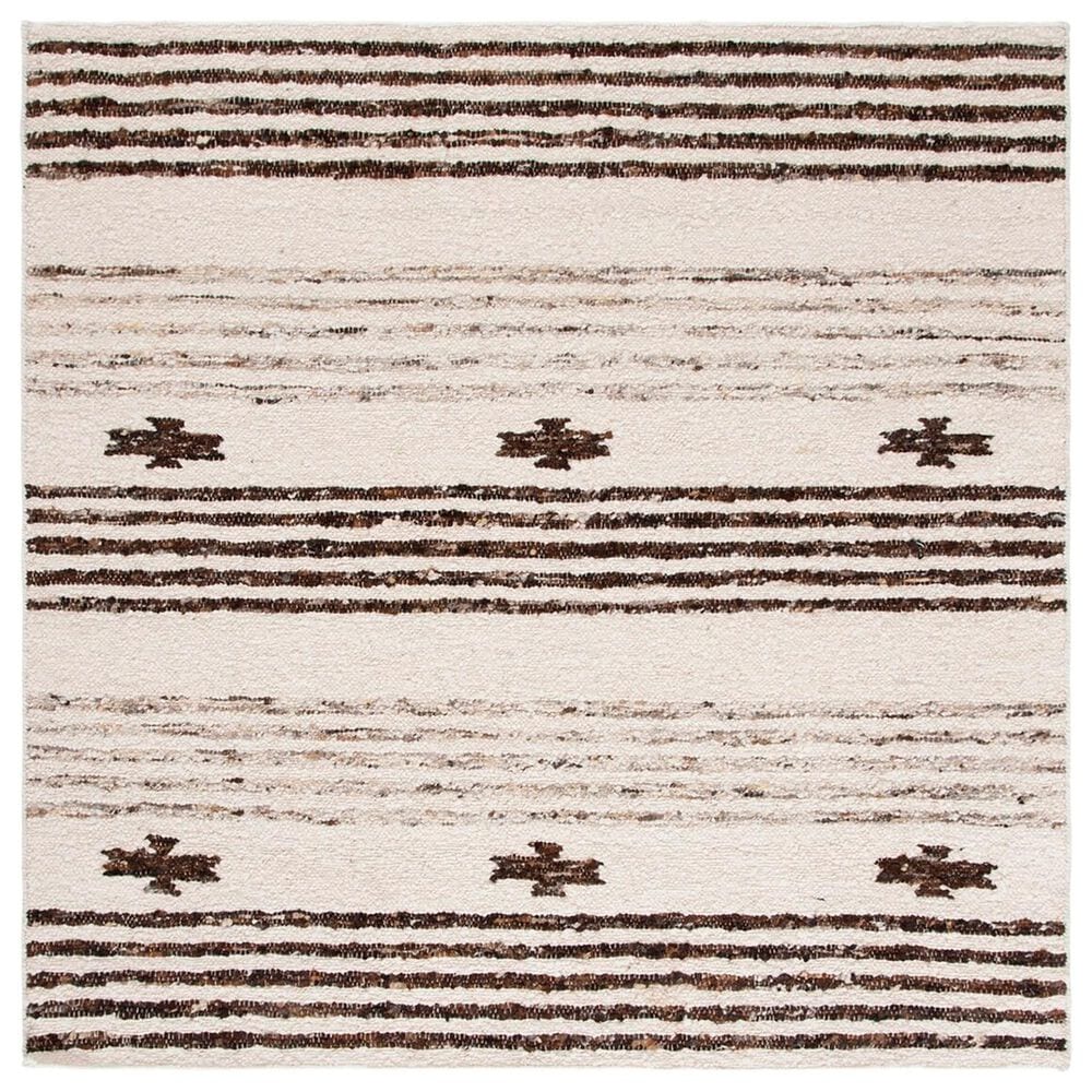 Safavieh Natura NAT326T 6" Square Brown and Ivory Area Rug, , large