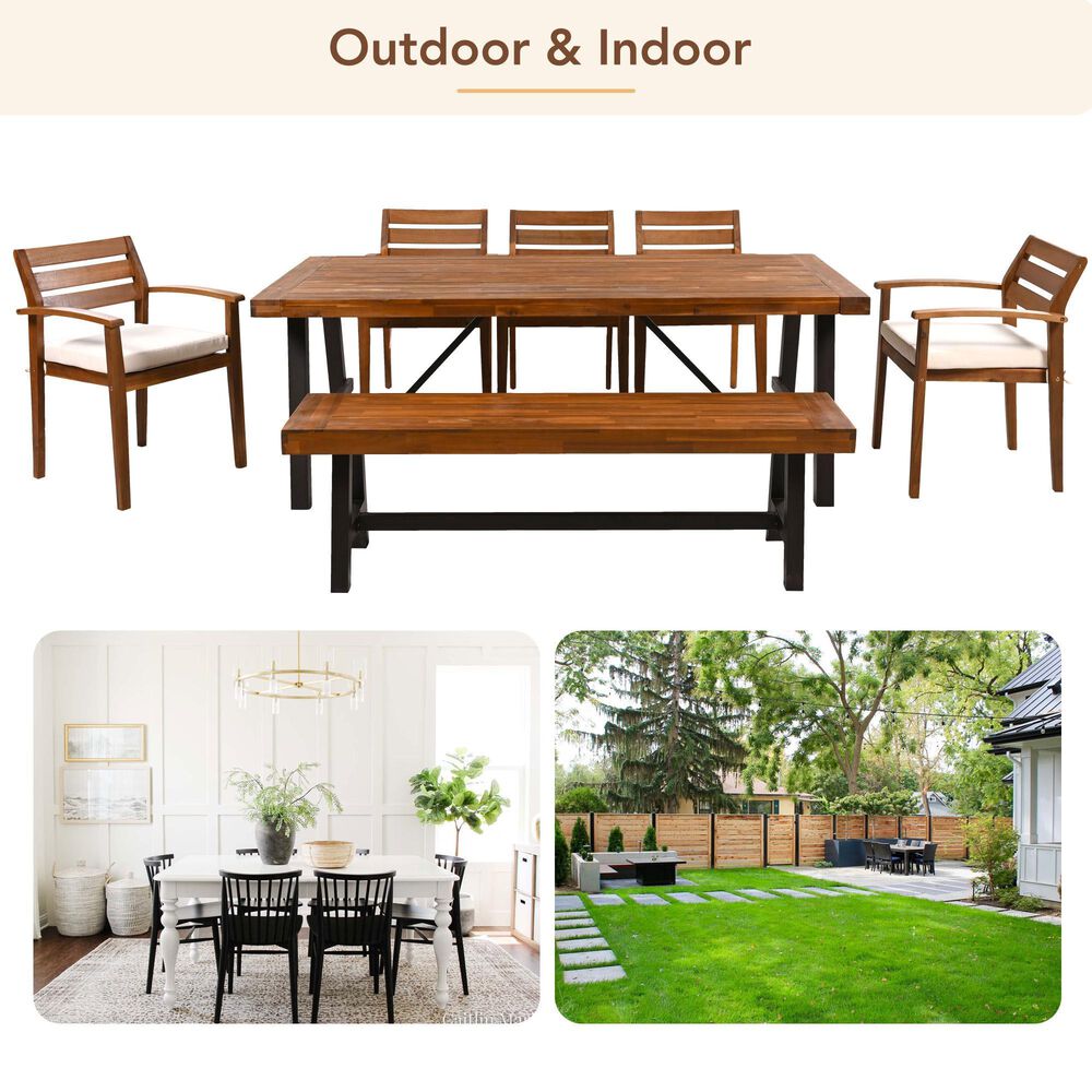 Hearth and Haven 7-Piece Outdoor Dining Set in Nature, , large