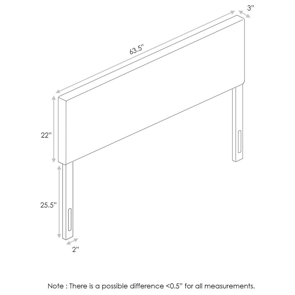 HOMLUX Roanne Queen Plain Headboard in Fog, , large