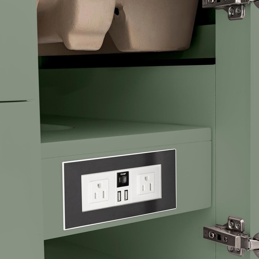 James Martin Vanities Breckenridge 36&quot; Single Bathroom Vanity in Smokey Celadon with 3 cm Victorian Silver Quartz Top and Rectangular Sink, , large